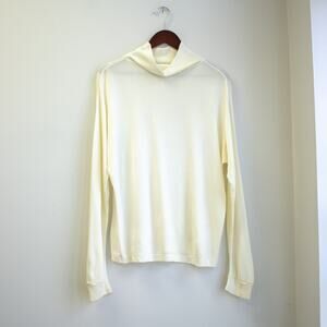 Vintage Cream Tall Mock Neck Long Sleeve Top Size Large